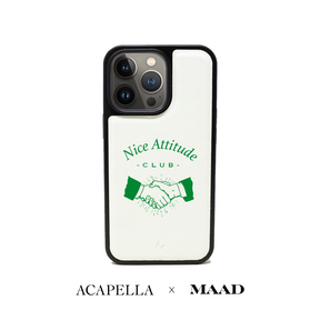 Acapella x MAAD Nice Club -  White IPhone 13 Pro Leather Case