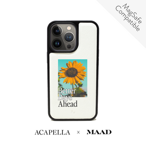 Acapella x MAAD Sunflower -  White IPhone 13 Pro Leather Case