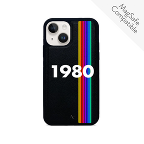 80s - Black IPhone 14 Leather Case