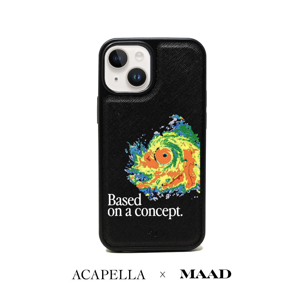 Acapella x MAAD Hurricane - Black IPhone 14 Leather Case