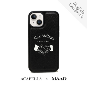 Acapella x MAAD Nice Club - Black IPhone 14 Leather Case