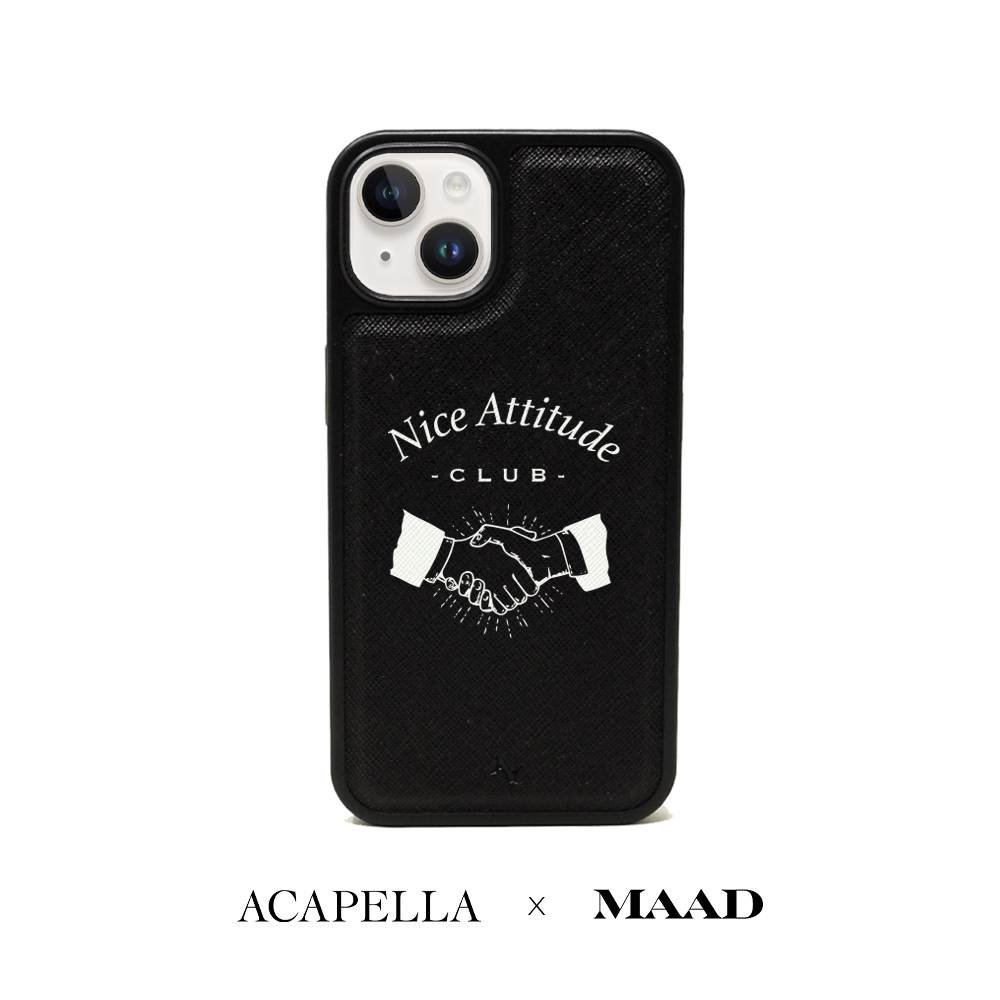 Acapella x MAAD Nice Club - Black IPhone 14 Plus Leather Case