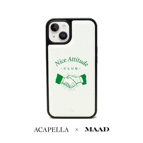 Acapella x MAAD Nice Club -  White IPhone 14 Plus Leather Case