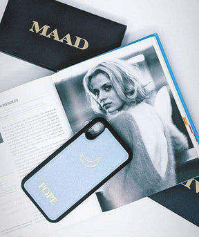 Baby Blue IPhone XS MAX Case - MAAD Collective - Saffiano IPhone Personalized Case 