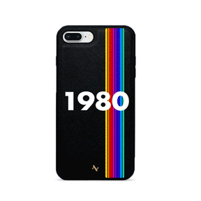 80s - Black IPhone 7/8 Plus Leather Case