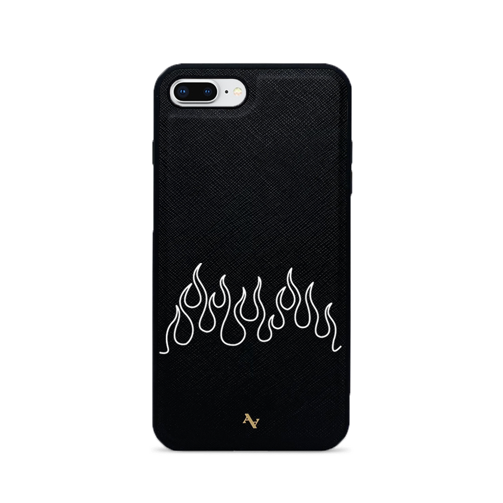 Flames - Black IPhone 7/8 Plus Leather Case