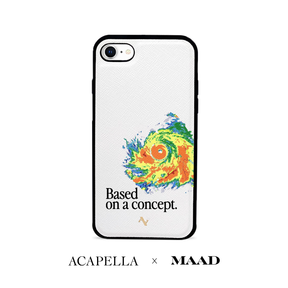 Acapella x MAAD Hurricane -  White IPhone 7/8/SE Leather Case