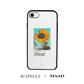 Acapella x MAAD Sunflower -  White IPhone 7/8/SE Leather Case