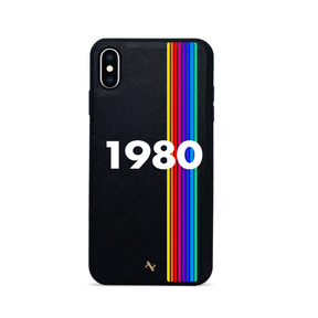 80s - Black IPhone XS MAX Leather Case