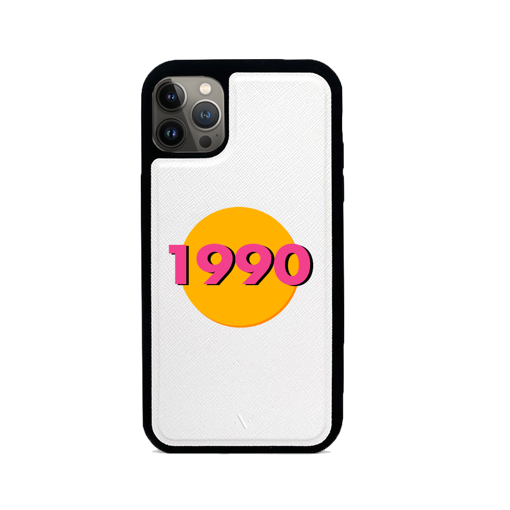 90s - White IPhone 13 Pro Leather Case
