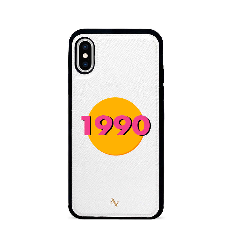 90s - White IPhone X/XS Leather Case