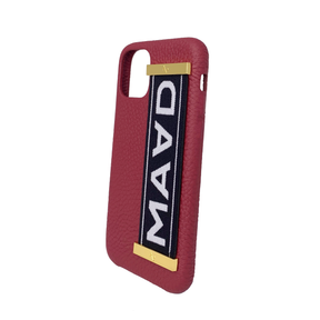 MAAD LVR Red IPhone 11 Pro Case - MAAD Collective - Saffiano IPhone Personalized Case 