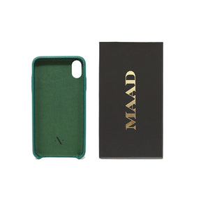 Pebble - Moss Green IPhone XS MAX Case - MAAD Collective - Saffiano IPhone Personalized Case 