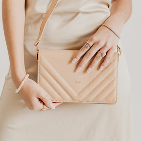 Match - Sandy Nude Quilted Crossbody