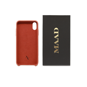 Pebble - Terracotta IPhone XS MAX Case - MAAD Collective - Saffiano IPhone Personalized Case 