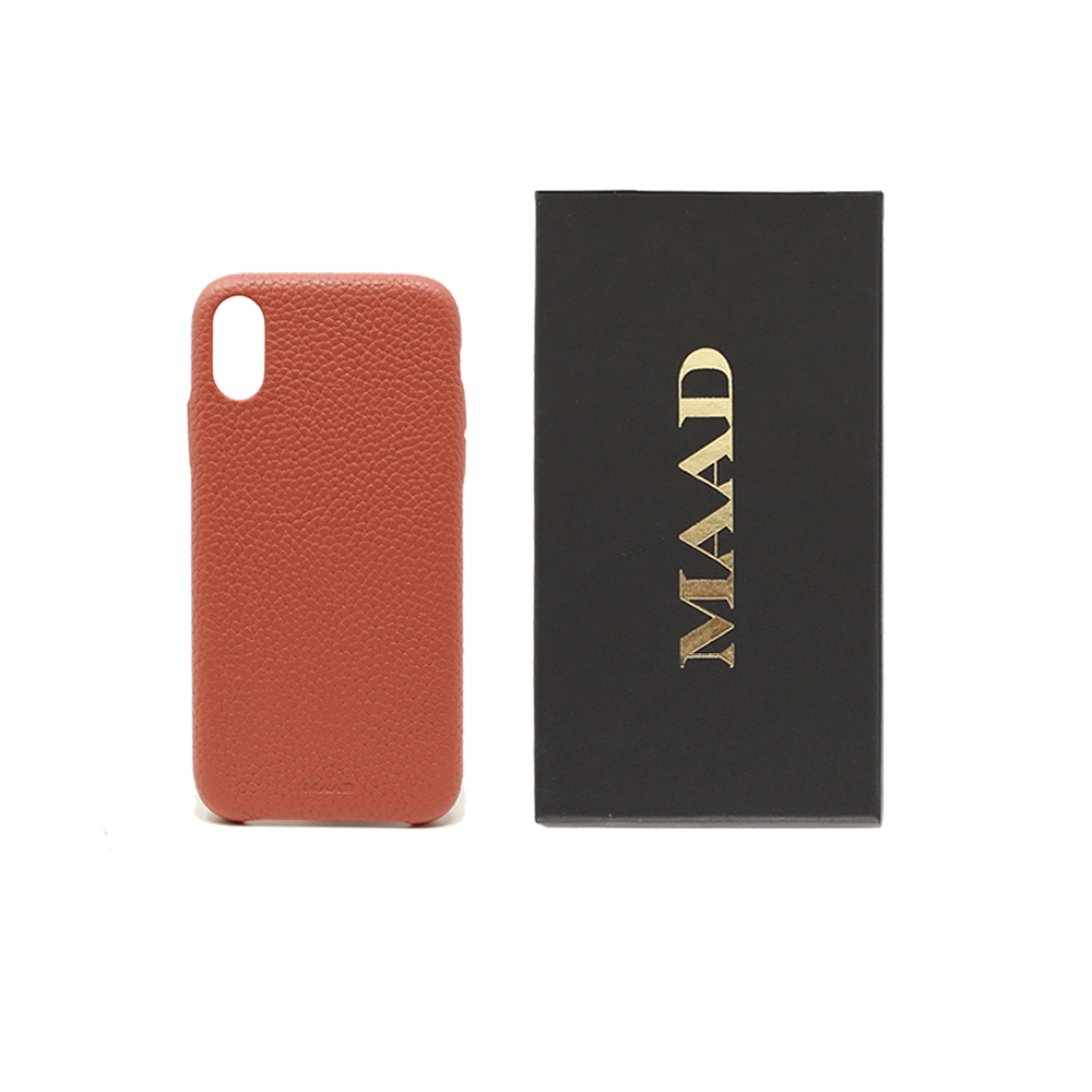 Pebble - Terracotta IPhone XR Case - MAAD Collective - Saffiano IPhone Personalized Case 