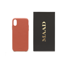 Pebble - Terracotta IPhone X/XS Case - MAAD Collective - Saffiano IPhone Personalized Case 