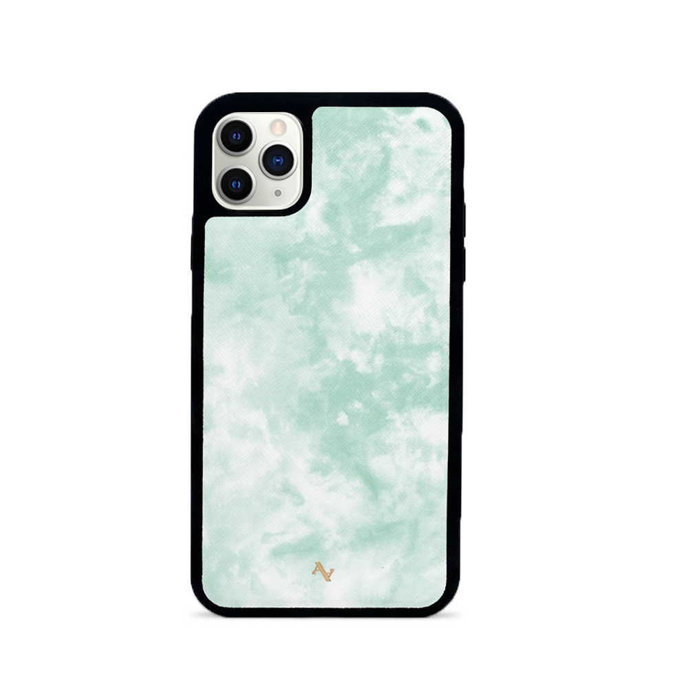 Tie Dye Green Fever - IPhone 11 Pro Max Leather Case