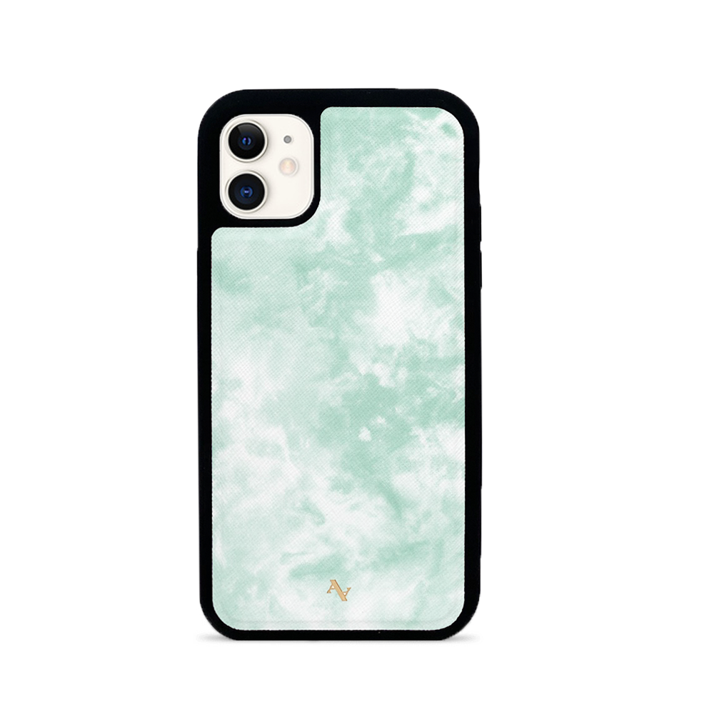 Tie Dye Green Fever - IPhone 11 Leather Case