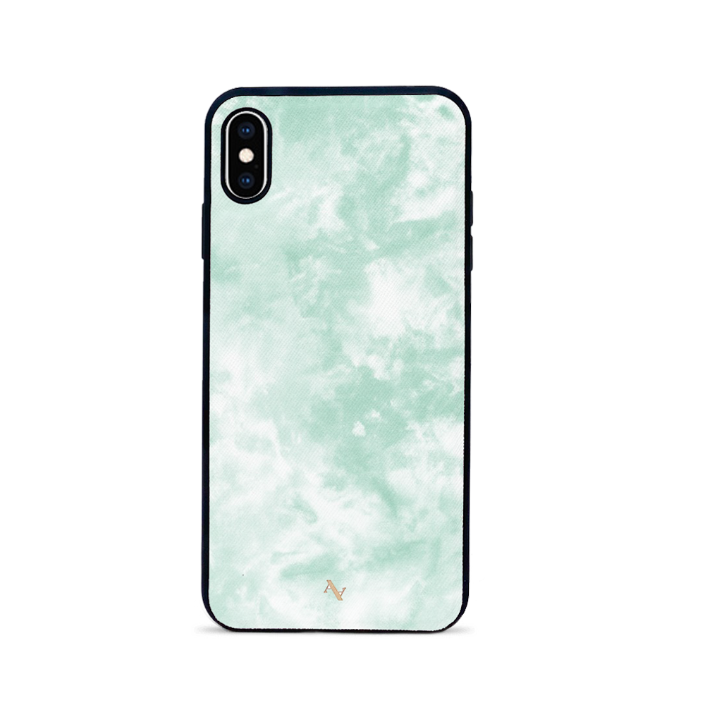 Tie Dye Green Fever - IPhone XS MAX Leather Case