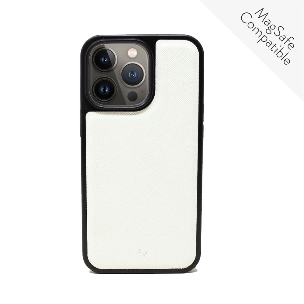 MAAD Classic - White IPhone 14 Pro Leather Case