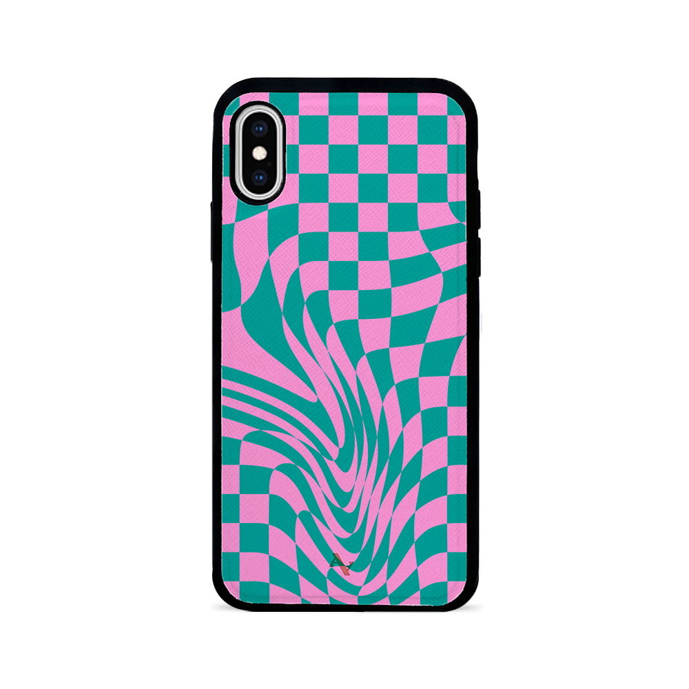 GOLF le MAAD - Pink and Green IPhone X/XS Leather Case