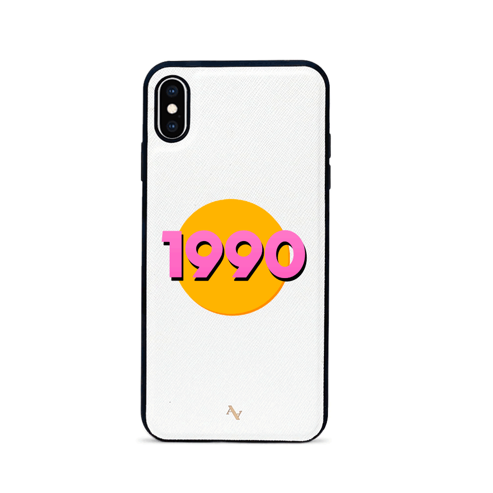 90s - White IPhone XS MAX Leather Case