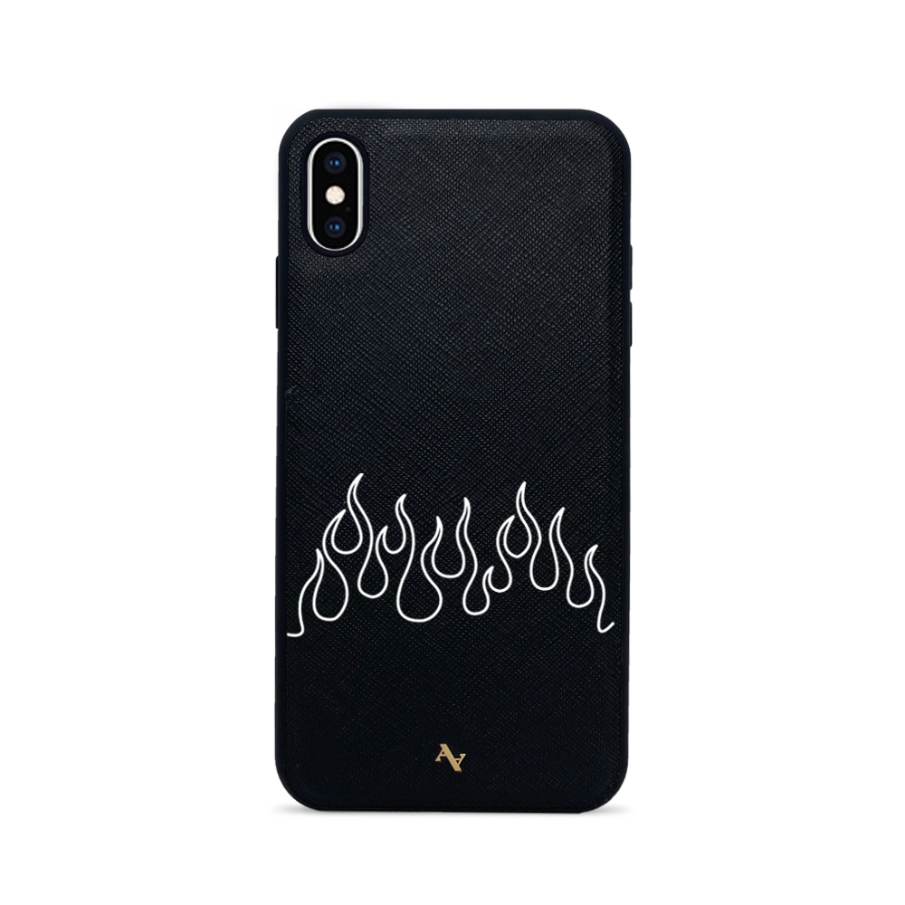 Flames - Black IPhone XS MAX Leather Case