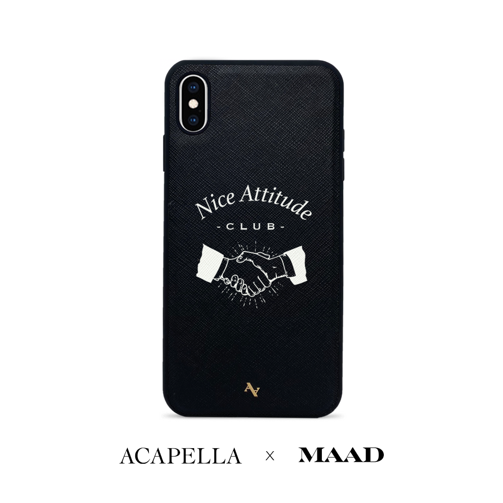 Acapella x MAAD Nice Club - Black IPhone XS MAX Leather Case