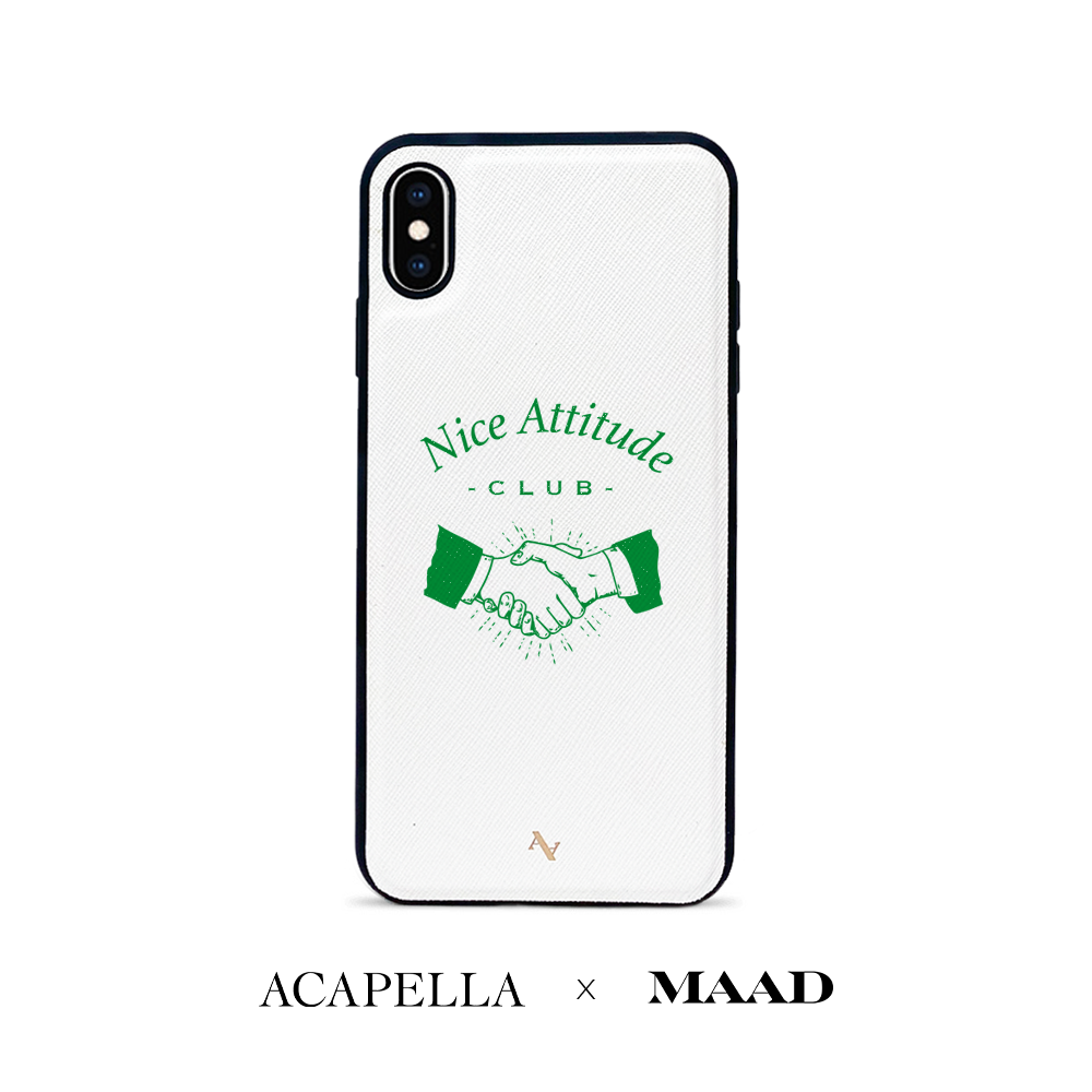 Acapella x MAAD Nice Club - White IPhone XS MAX Leather Case