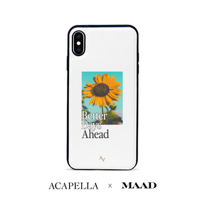 Acapella x MAAD Sunflower - White IPhone XS MAX Leather Case