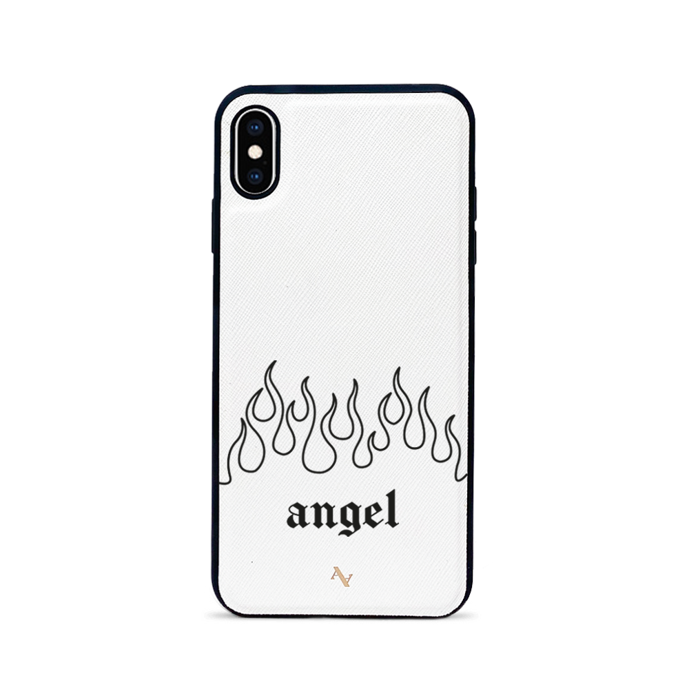 Flames - White IPhone XS MAX Leather Case