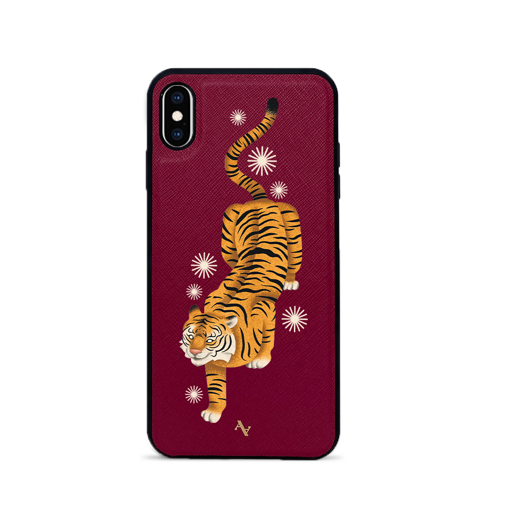 MAAD Tiger - Red IPhone XS Max Leather Case