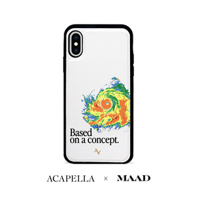 Acapella x MAAD Hurricane -  White IPhone X/XS Leather Case