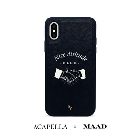 Acapella x MAAD Nice Club - Black IPhone X/XS Leather Case