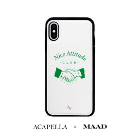 Acapella x MAAD Nice Club -  White IPhone X/XS Leather Case
