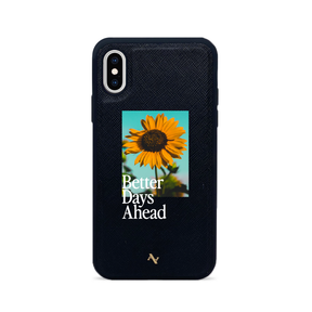Acapella x MAAD Sunflower - Black IPhone X/XS Leather Case