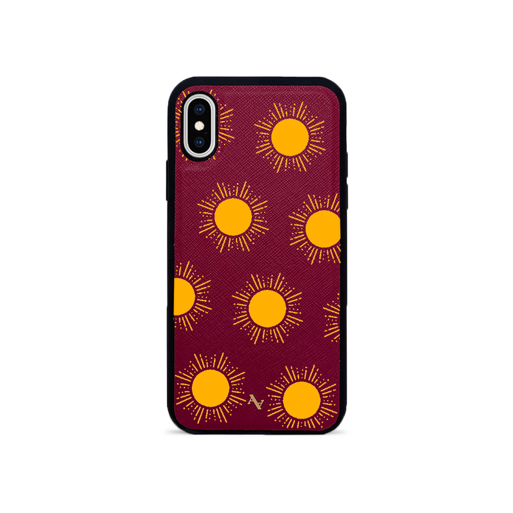 Sun - Red IPhone X/XS Leather Case