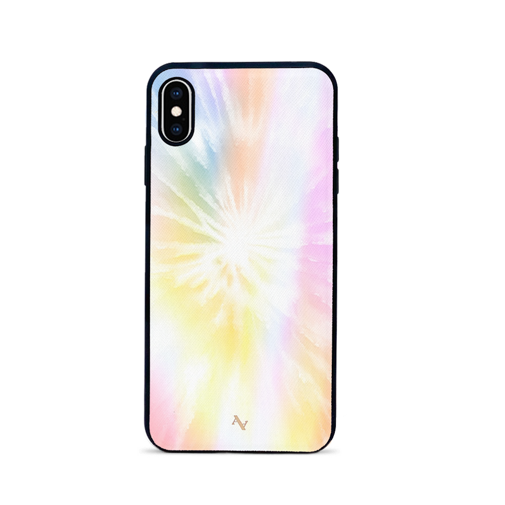 Summer - Bright Tie Dye IPhone XS MAX Leather Case